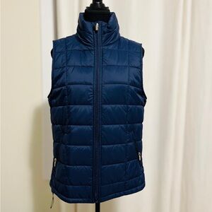 Stylish Women's Blue Puffer Vest